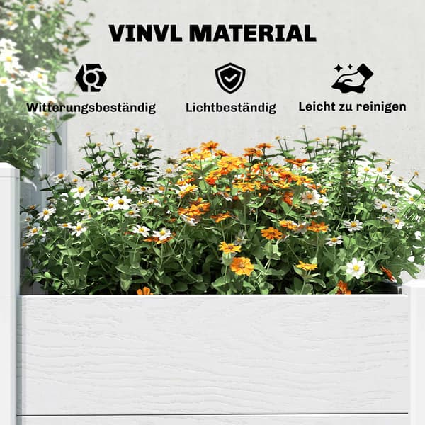 3-lags stabelbar havebed, vinyl, nem montering