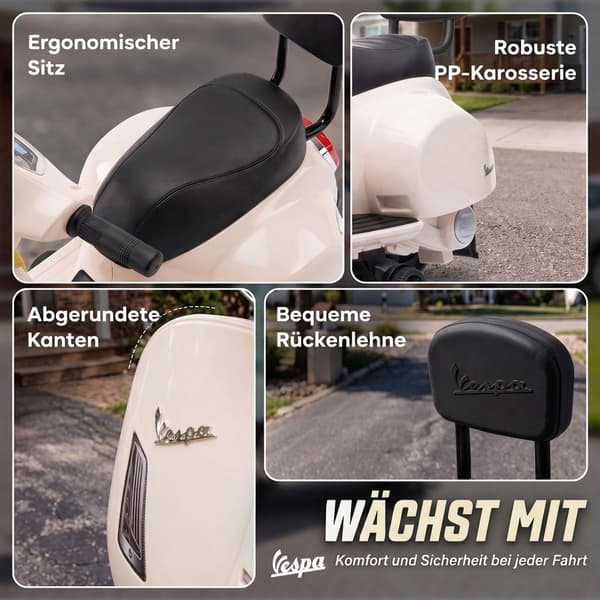 Elektrisk børne Vespa GTS 6V Ride-On med lithiumbatteri