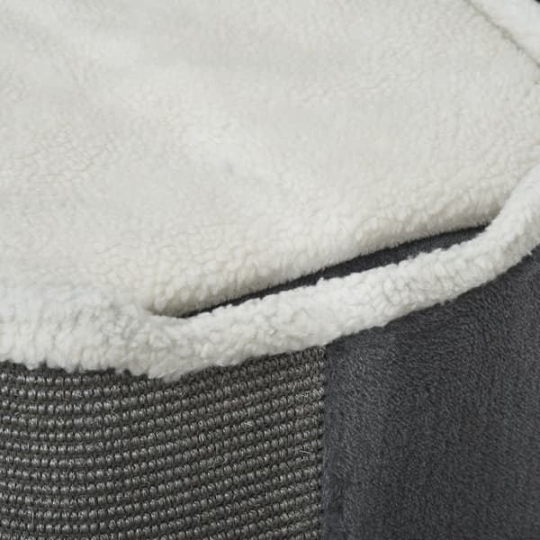 Kattetræ-Kradsefad Med 3 Niveauer, Spånplade, Fløjlsblød Polyester, Sisal, Grå + Hvid, 40X40X74Cm