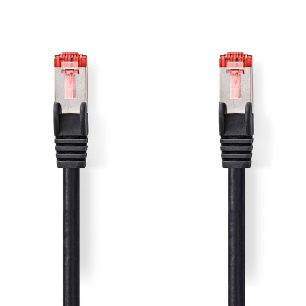 CAT6 Verkkokaapeli | RJ45 uros | RJ45 uros | S/FTP | 7.50 m | Pyöreä | LSZH | Musta | Label