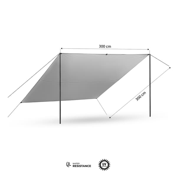 Camping Tarp 300x300 cm, Vihreä, Vedenpitävä