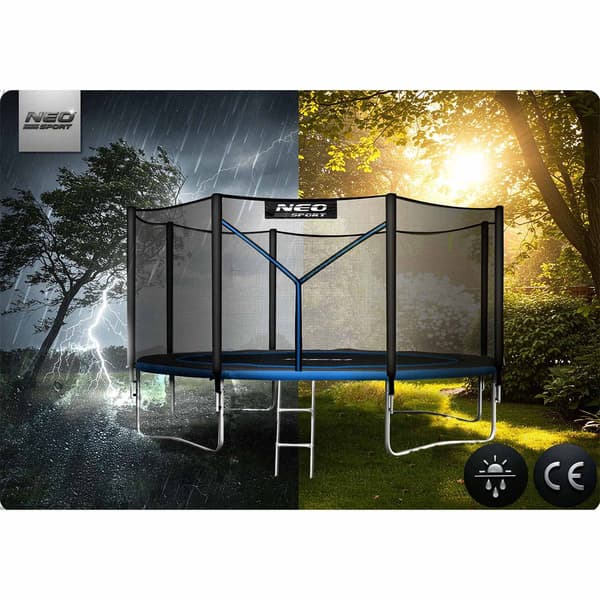 Puutarhatrampoliini 15ft/465cm ulkoverkolla ja tikkailla Neo-Sport