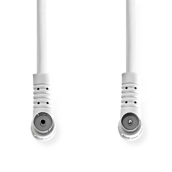 Koaxialkabel | IEC (Koax) Hane | IEC (Koax) Hona | Nickelplaterad | 120 dB | 75 Ohm | Fyra skydd | 1.50 m | Rund | PVC | Vit | Label