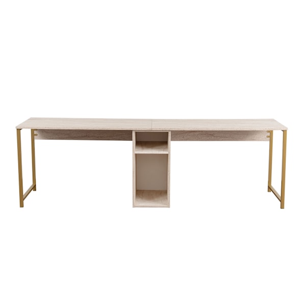 Study Desk Twin Study Desk - Travertin, Guld