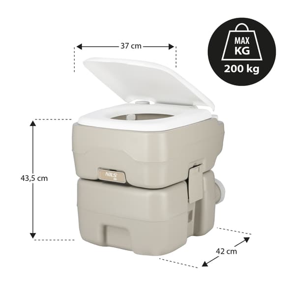 Bärbar resetoalett, 20L kapacitet