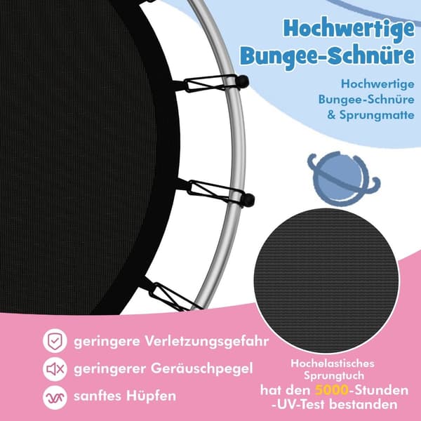 Børnetrampolin med sikkerhedsnet, 165 cm, 200 kg kapacitet