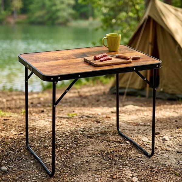 Hopfällbart campingbord i aluminium 70x50x60 cm