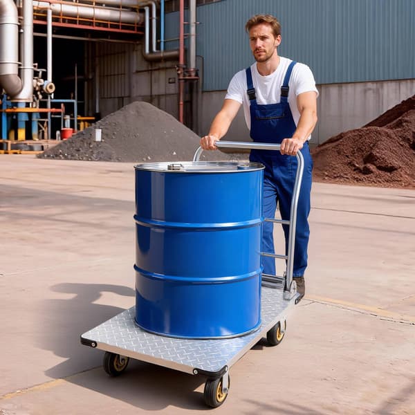Platformslastbil 900 kg, foldbar stål, drejelige hjul