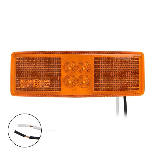 Sivuvalaisin 12/24V keltainen 110x40mm LED
