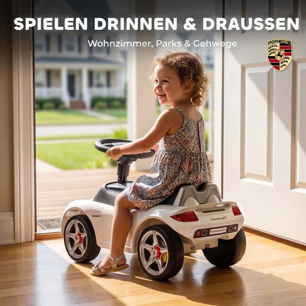 Åkbil för småbarn med ljus och ljud, vit, 18–36 månader