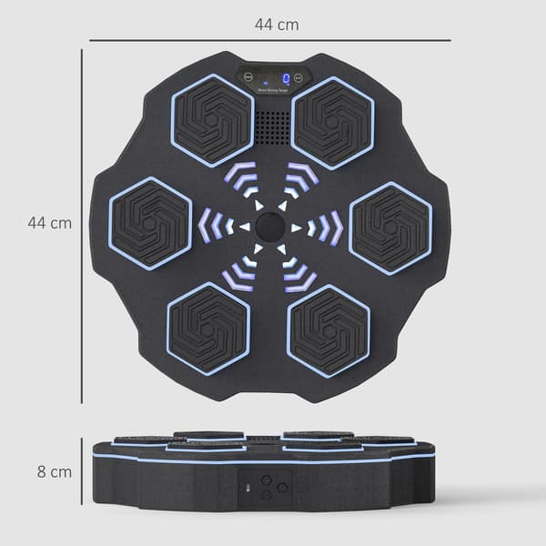 Musikboksmaskine, Bluetooth-højttaler, vægmonterbar, 9 hastigheder og tilstande, LED-lys, sort
