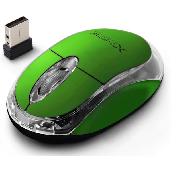 Ekstrem trådløs 2.4Ghz optisk mus 3D Usb Harrier Grøn