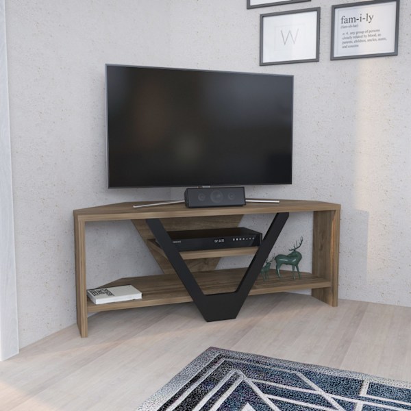 TV Stand Karin - Valnød, Sort