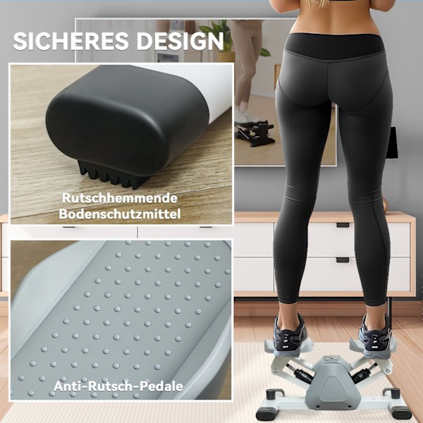Mini stepper kotiin LCD-näytöllä, ylös-alas stepperi liukumattomilla polkimilla, stepper-kotitreeni jopa 100 kg, jalkaharjoitteluun, kotitoimiston kun