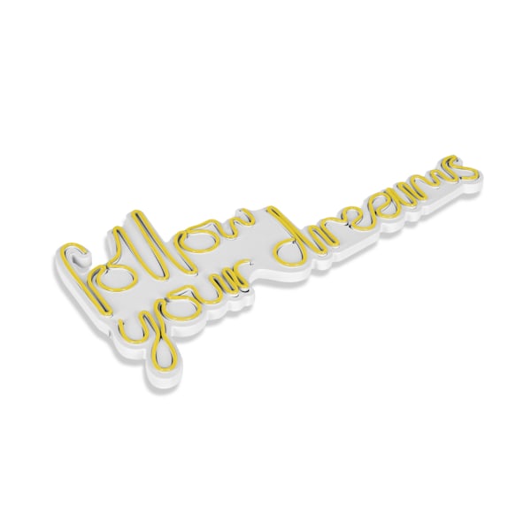 Dekorativ Plast Led-belysning Follow Your Dreams - Gul