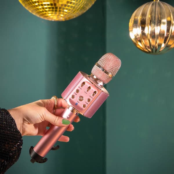 Bluetooth Karaoke Mikrofon med Højttaler og LED-lys