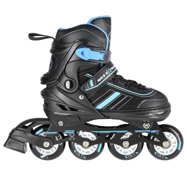 2-i-1 inline & skøjter, sort/blå, størrelse M (34-38)