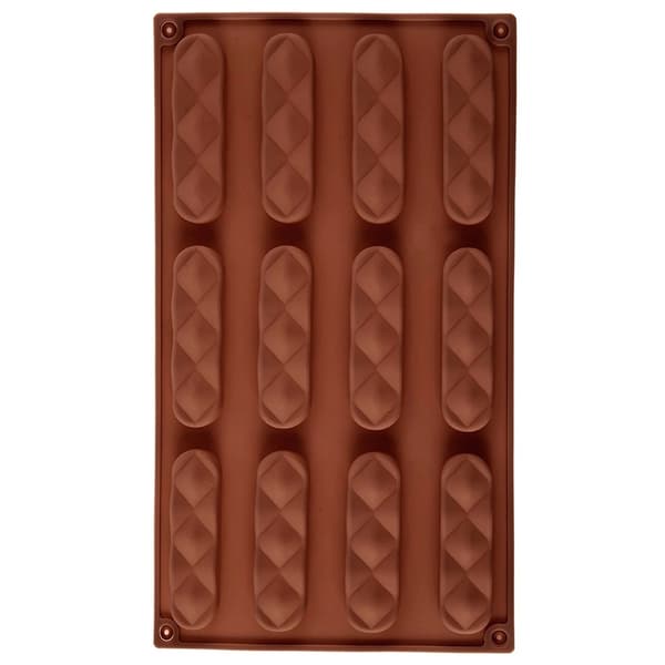 Silikoneform til småkager og praline, brun, 29,5x17x1,5 cm
