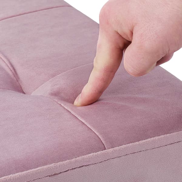 Taburet i pink fløjl