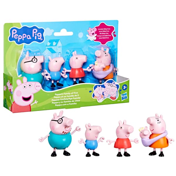 Peppa Pig -perheleikkelepakkaus, jossa 5 hahmoa