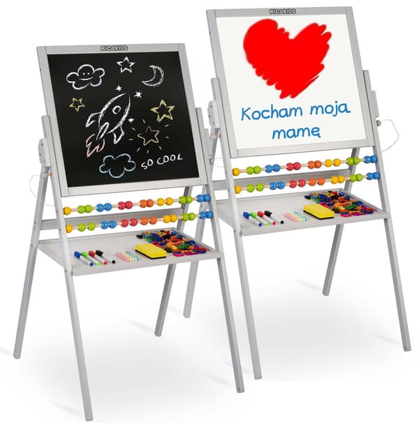 Magnetisk roterande griffeltavla Ricokids - grå