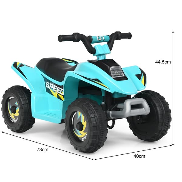 6V barnmotorcykel barnfyrhjuling elektrisk fyrhjuling för barn 73 x 40 x 44,5 cm blå