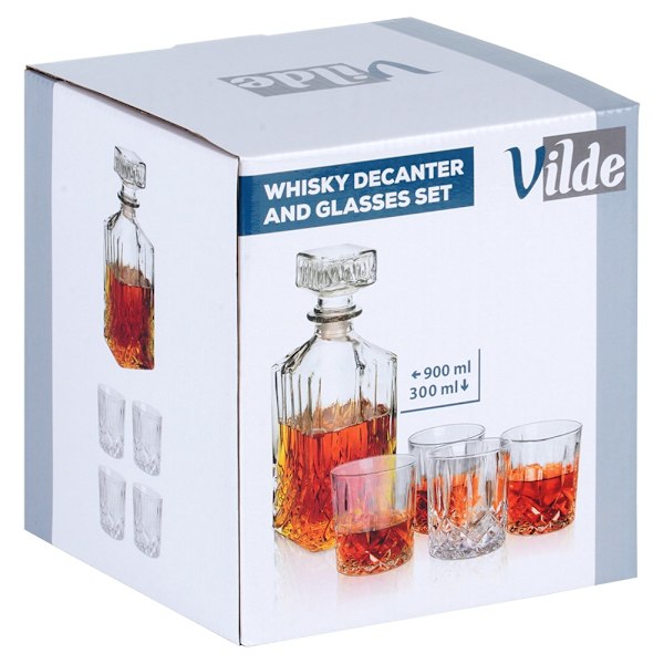 Dekantteri ja viskilasit lasit 900 ml + 4x300 ml 5 kpl.