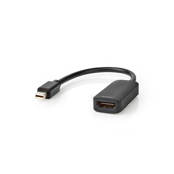 Mini DisplayPort kabel | DisplayPort 1.4 | Mini DisplayPort han | HDMI ™ -udgang | 48 Gbps | Nikkelplateret | 0.20 m | Runde | PVC | Sort | Plastikpos