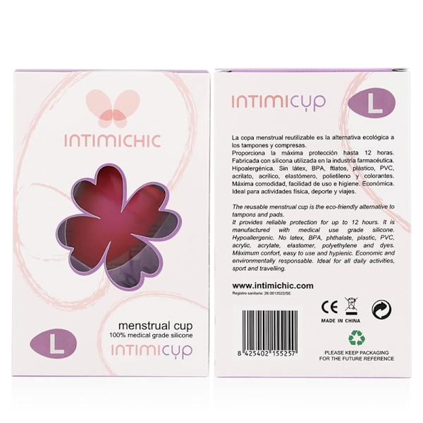 Intimichic - Kuukautiskuppi Medical Grade Silikoni - Koko L