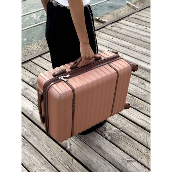 Medelhård resväska ABS M 22' STL957 rosa