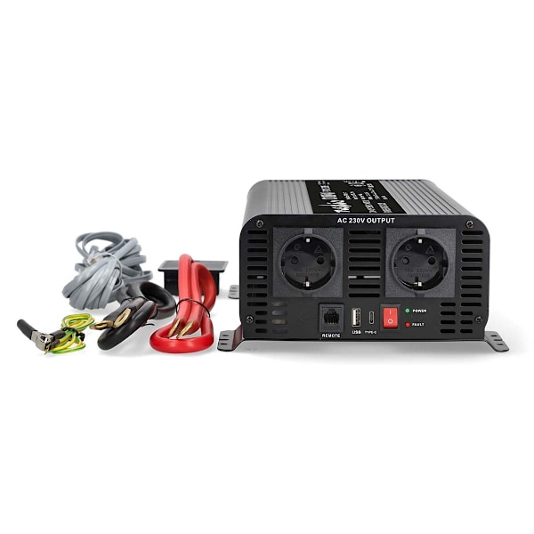 Power Inverter Pure Sine Wave | Ingångsspänning: 12 V DC | Enhetens strömutgångsanslutningar: Typ F (CEE 7/3) / USB-A / USB-C™ | 230 V AC 50 Hz | 1000