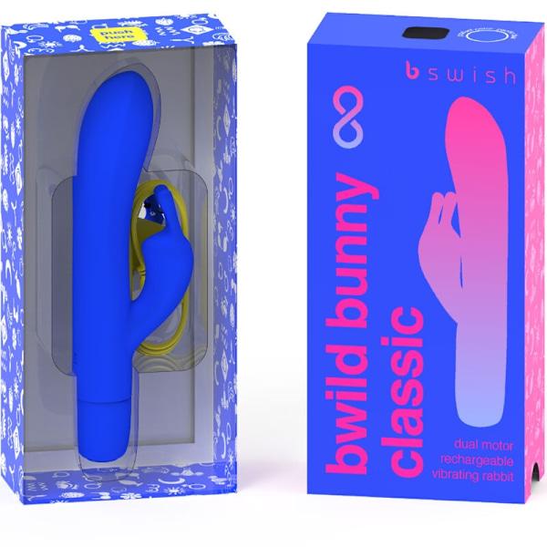 B Swish - Bwild Bunny Infinite Classic Genopladelig Vibrator Blå Silikone