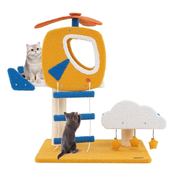 Kattskrapstolpe med helikopterplattform & skrapstolpe & hoppplattformskrapstolpe