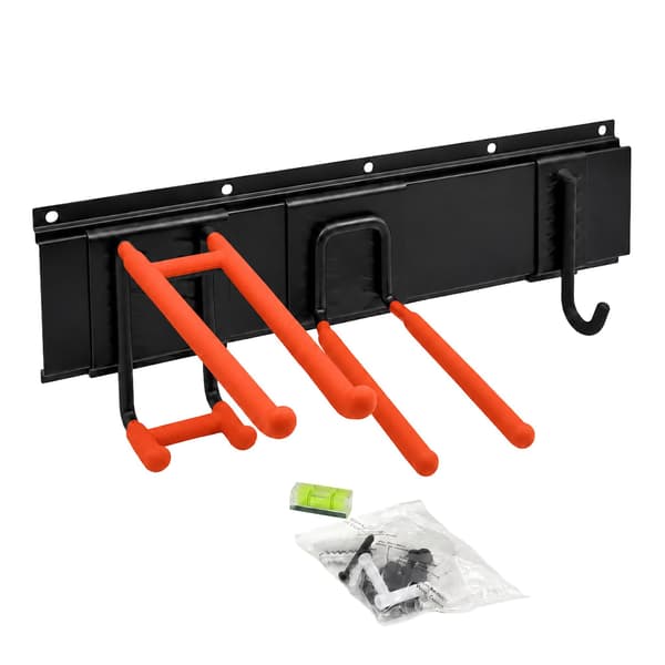 8-delt vægkrogsæt, sort/orange, stål og PVC