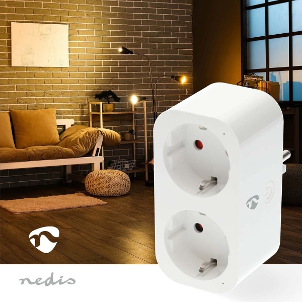 SmartLife Smart Plug | Wi-Fi | IP21 | Effektmåler | 3680 W | Type F (CEE 7/7) | 0 - 55 °C | Android™ / IOS | Hvid | 1 stk.