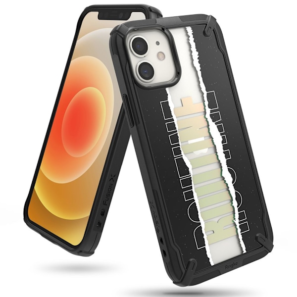 Pansret etui med ramme iPhone 12 mini Fusion X Design Rutine sort