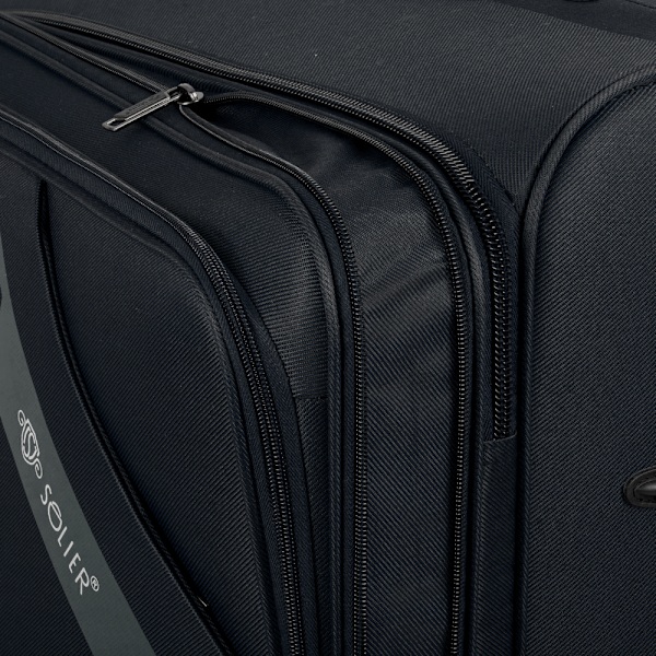 Keskipehmeä matkalaukku M 23' SOLIER SOFTFLEX 2240 musta-punainen