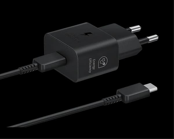 Samsung hurtigoplader, USB-C, 25W, med datakabel - sort