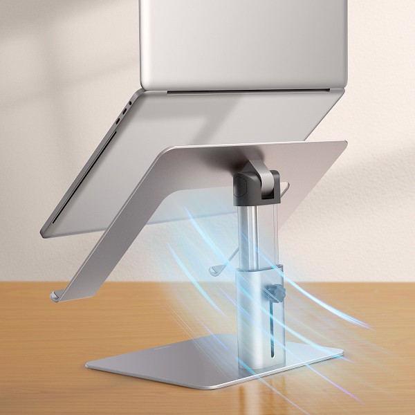 Laptopstativ 11"-17,3"" justerbar höjd aluminium silver