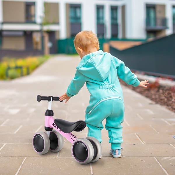 Pink balancecykel – let, justerbart sæde