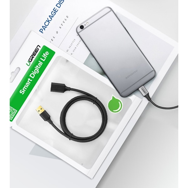 USB 3.0 kabel forlængerkabel 2m sort