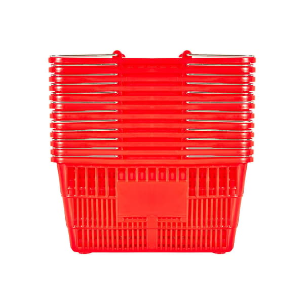 Pinottavat ostoskorit, 12 kpl, 21 l, punainen