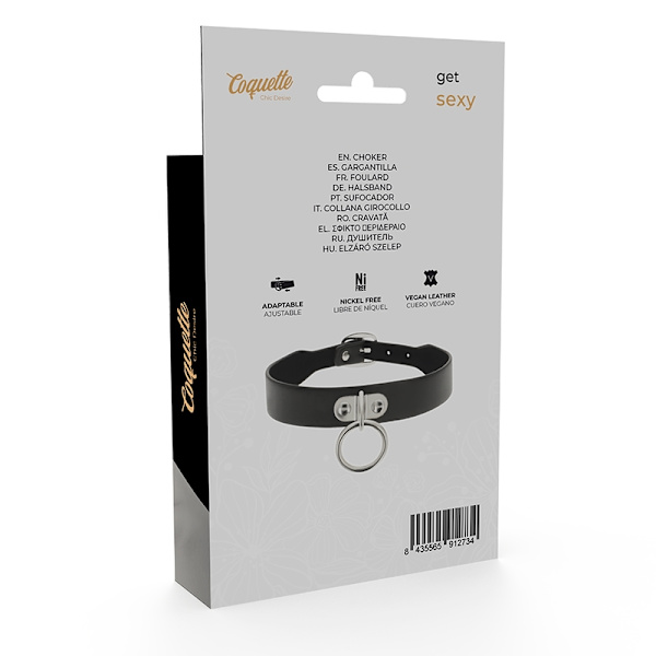 Coquette Chic Desire - Vegansk läderhalsband Kvinna Fetisch Tillbehör
