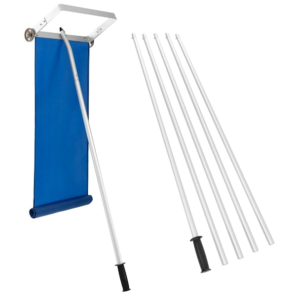 Snow Rake med 5-delad stång & aluminiumram & halkfritt handtag Silver