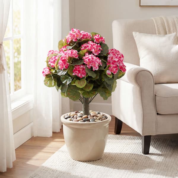 Konstgjorda pelargonväxter, 2-pack, rosa, inomhus/utomhus