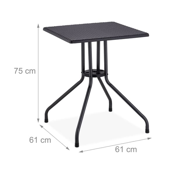 Havebord i sort rattan look