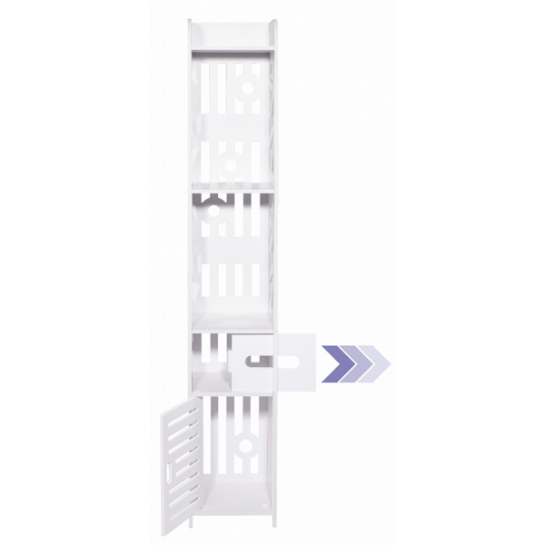 Badeværelsesskab, hylde, hvid søjle, 120 cm