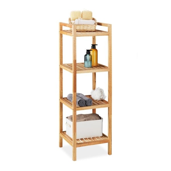 Kylpyhuoneen hylly Walnut 4 hyllyä