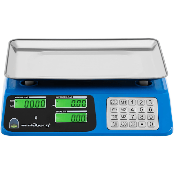 LCD checkskala 34 x 24 cm 40 kg / 2 g blå