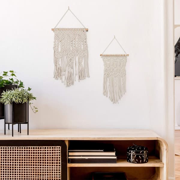 Sæt med 2 Macramé vægophæng